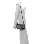 Calfskin Diamond Embossed New Chic Flap Blue