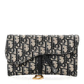 Oblique Saddle Chain Long Wallet Blue