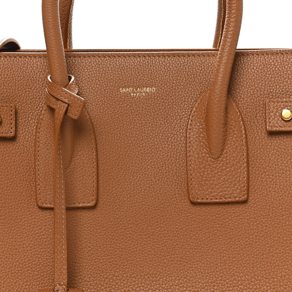Grained Calfskin Small Sac De Jour Saddle Brown