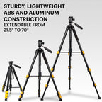 Kodak PhotoGear 2-in-1 Camera Tripod & Monopod with 70” 4-Section Flip-Lock Tripod & Remote