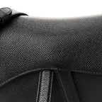 Grained Calfskin Saddle Bag With Strap Black