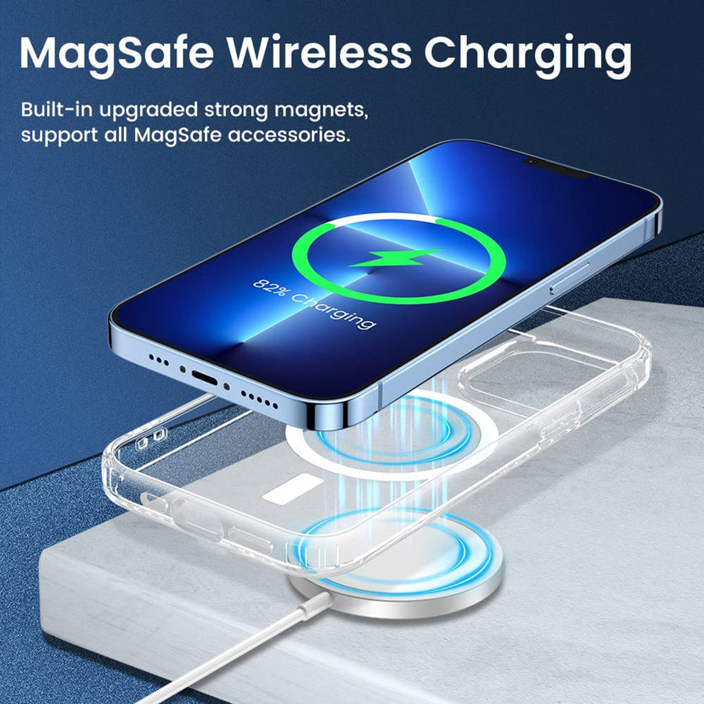 Reiko Magnetic Wireless Charging Tpu Bumper Case For Iphone 13 Pro In Clear