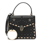 Calfskin Studded Serpenti Forever Top Handle Black