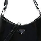 Spazzolato Cleo Adjustable Strap Shoulder Bag  Black