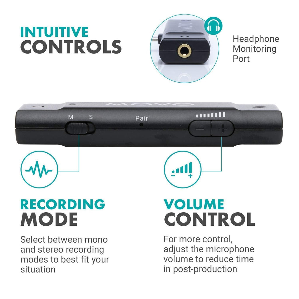 Movo EDGE-UC-DUO Dual Wireless Lavalier for USB-C
