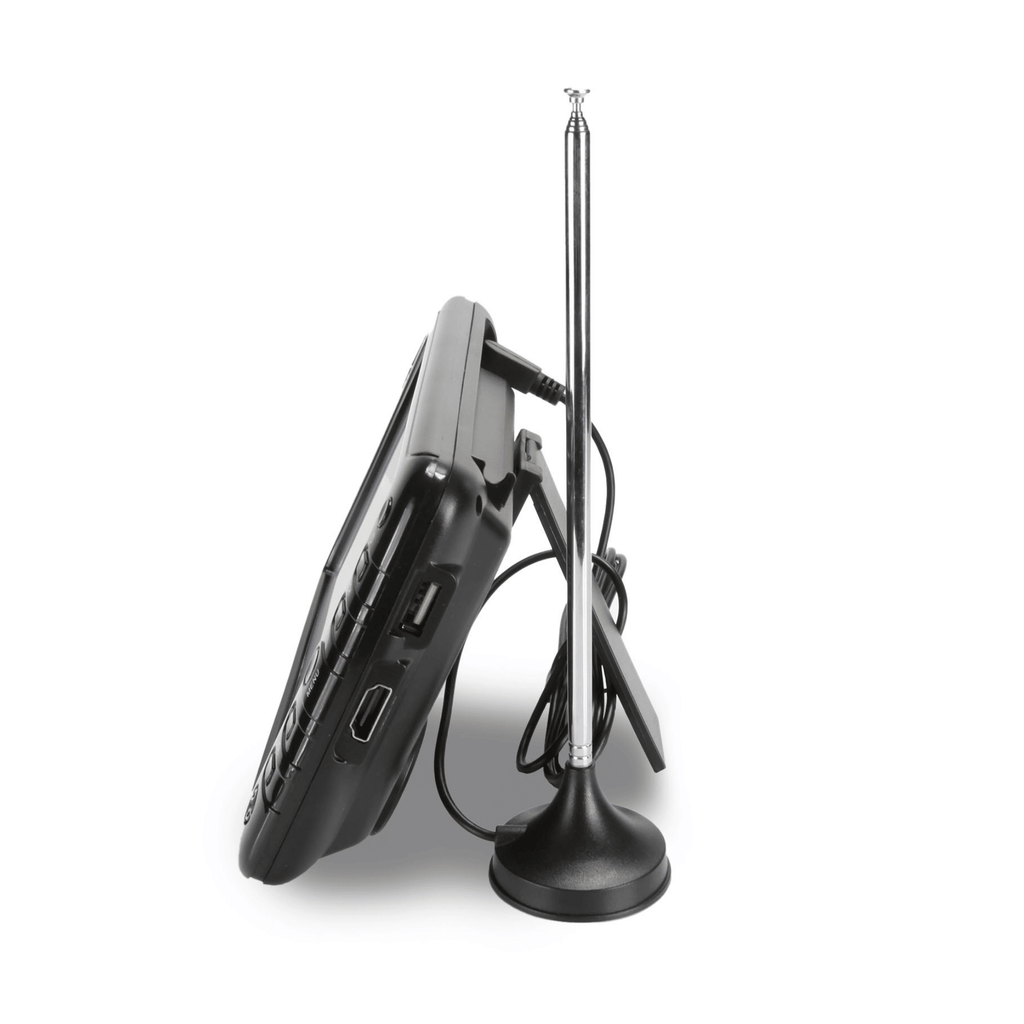 Portable 7" TV and Digital Multimedia Player with Built-In Battery and DC Car Cord