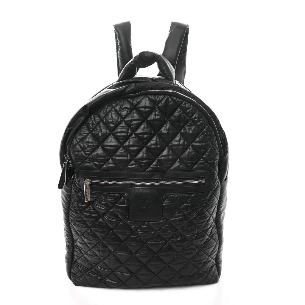 Nylon Quilted Coco Cocoon Backpack Black