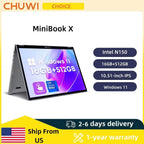 CHUWI Minibook X 2-in-1 Laptop with Intel N150 Processor (Up to 3.6GHz), 512GB Storage, 16GB LPDDR5 RAM, 10.51" FHD IPS Display (1200x1920), Windows 11 Operating System
