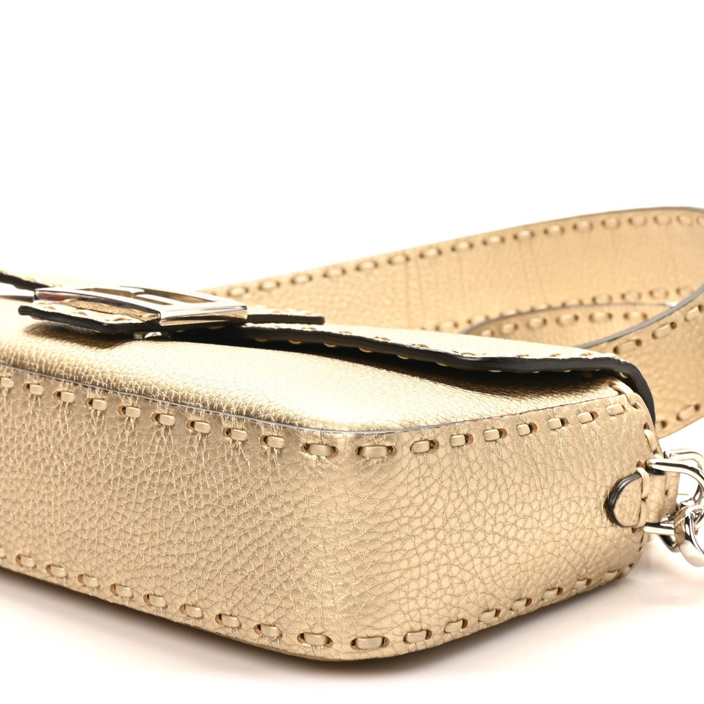Cuoio Roma Sellerissima Nappa Sintetica Tape Stitch Baguette Platino