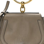 Calfskin Suede Small Nile Bracelet Bag Motty Grey