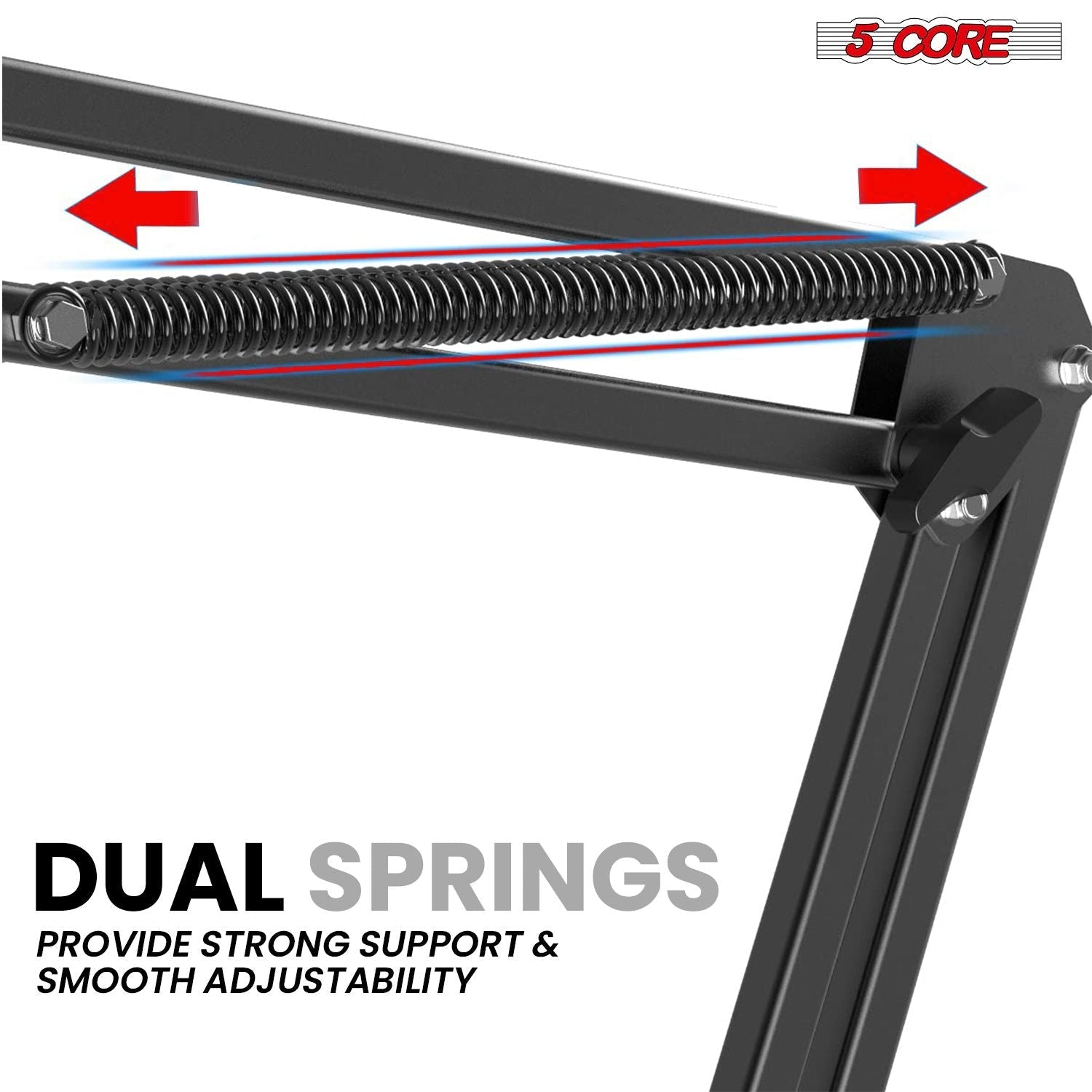 Microphone Arm Stand Upgraded Adjustable Suspension Boom Scissor Arm Mic Holder with Pop Filter 3/8" to 5/8" Adapter Mic Clip Shock Mount Cable Ties ARM SET 16