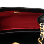 Velvet Strass Diamond Lock Flap Black