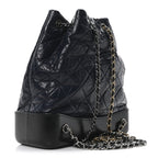 Aged Calfskin Quilted Small Gabrielle Backpack Blue Black