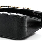 Caviar Quilted Medium Double Flap Black