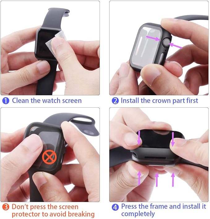 Entronix Case Compatible with iWatch Series 10, 46mm - Hard Cover w/ Built-In Screen Protector