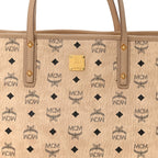 Visetos Medium Top Zip Shopper Tote Beige