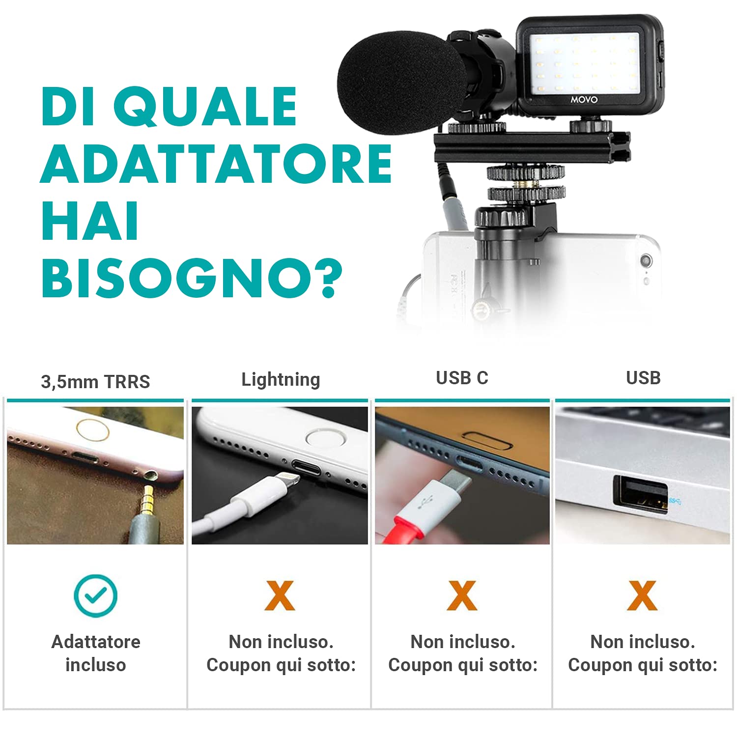Movo V7+ YouTube Starter Kit - Lightning iPhone