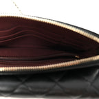 Caviar Quilted Flap Phone Holder With Chain Black