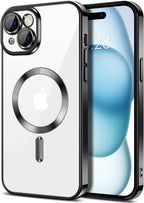 Entronix [Magnetic] Case Compatible with iPhone 15 Plus - [Clear Back] Luxury Glossy Cover