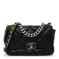 Lambskin Quilted Medium Chanel 19 Flap Black