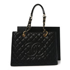 Caviar Quilted Grand Shopping Tote GST Black