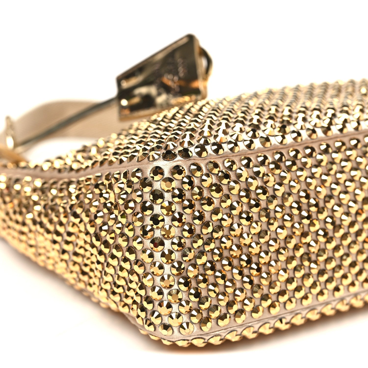 Satin Crystal Mini Re-Edition 2000 Bag Platino