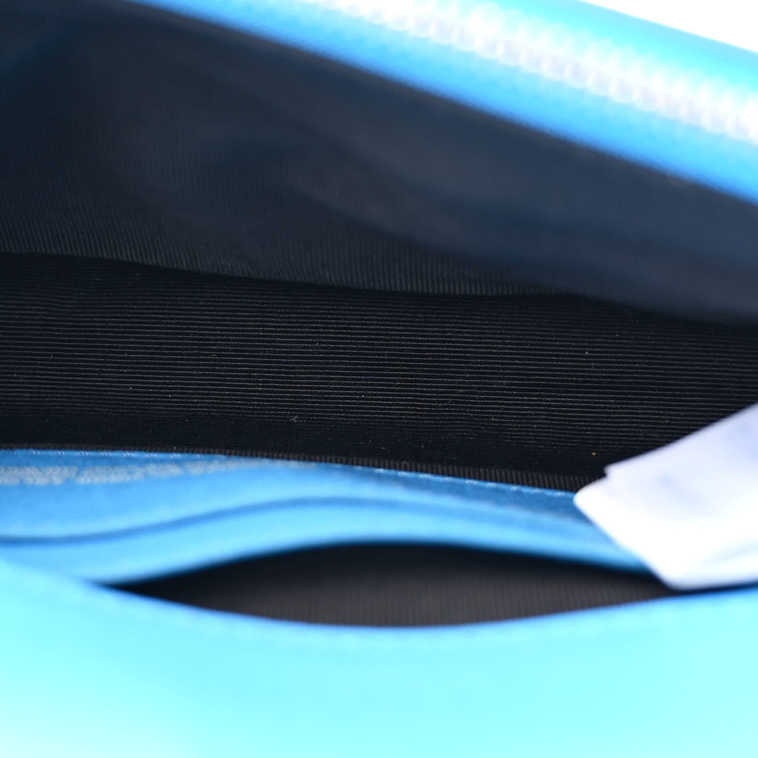 Saffiano Striped Mini Diag Binder Clip Bag Blue