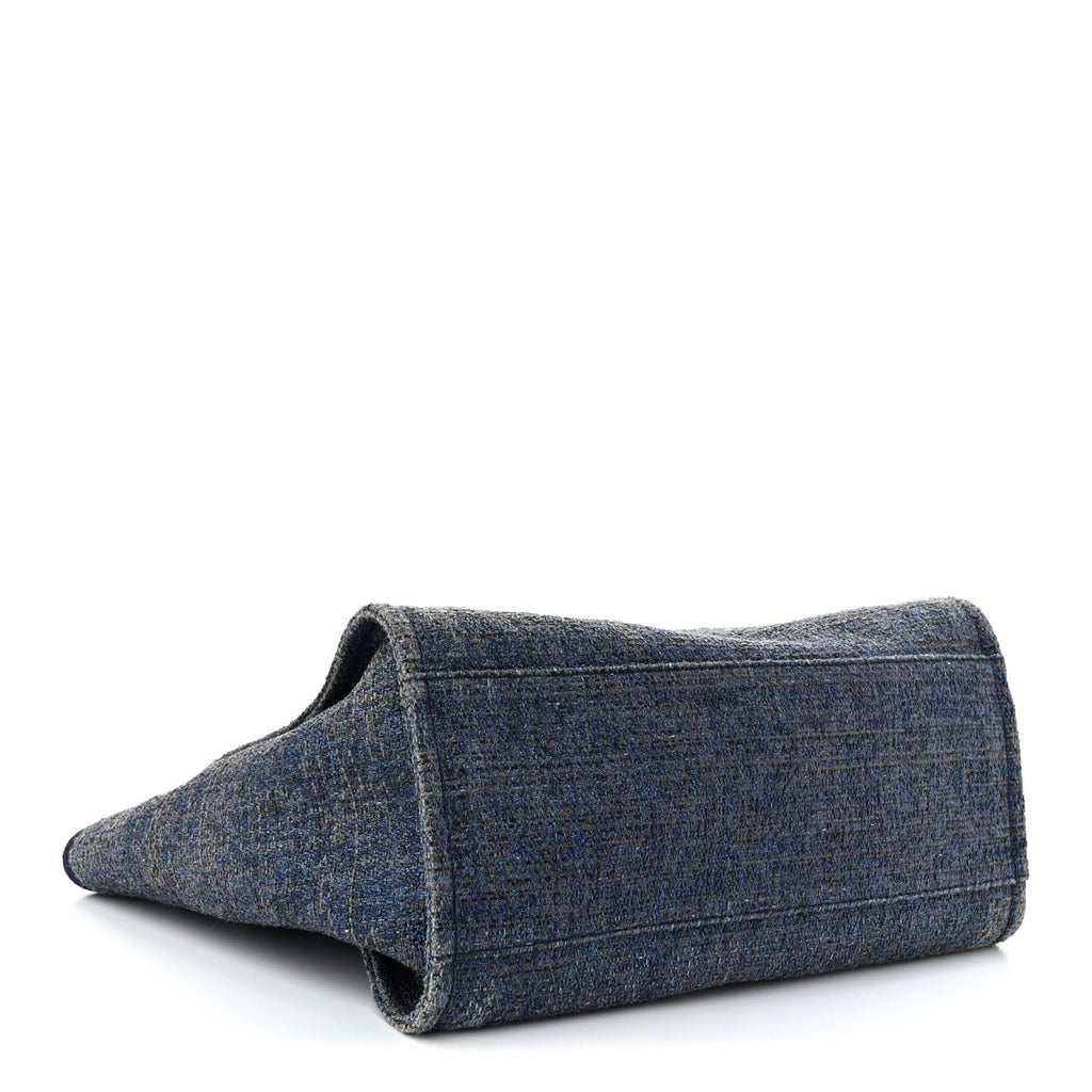 Lurex Canvas Medium Deauville Tote Navy Blue