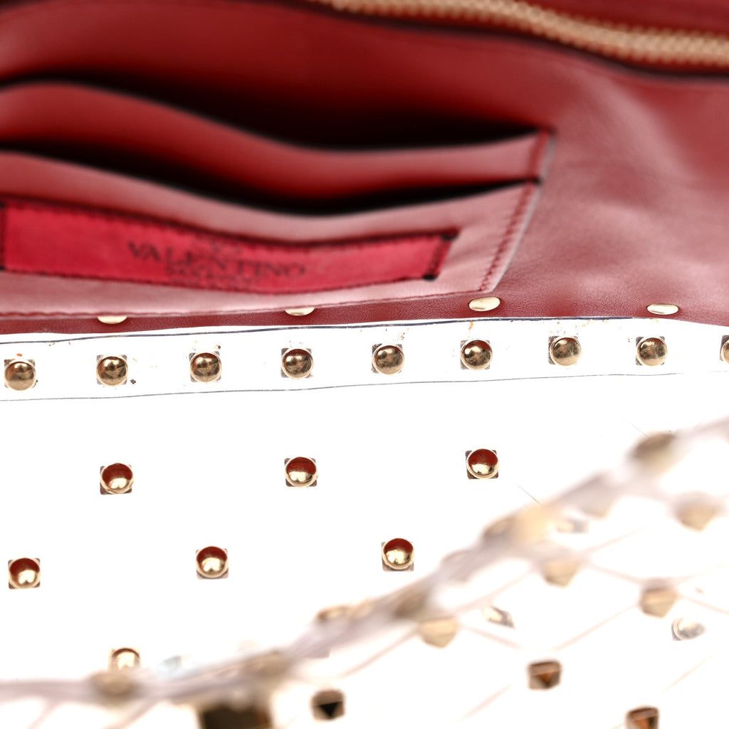 PVC Medium Rockstud Spike Shoulder Bag