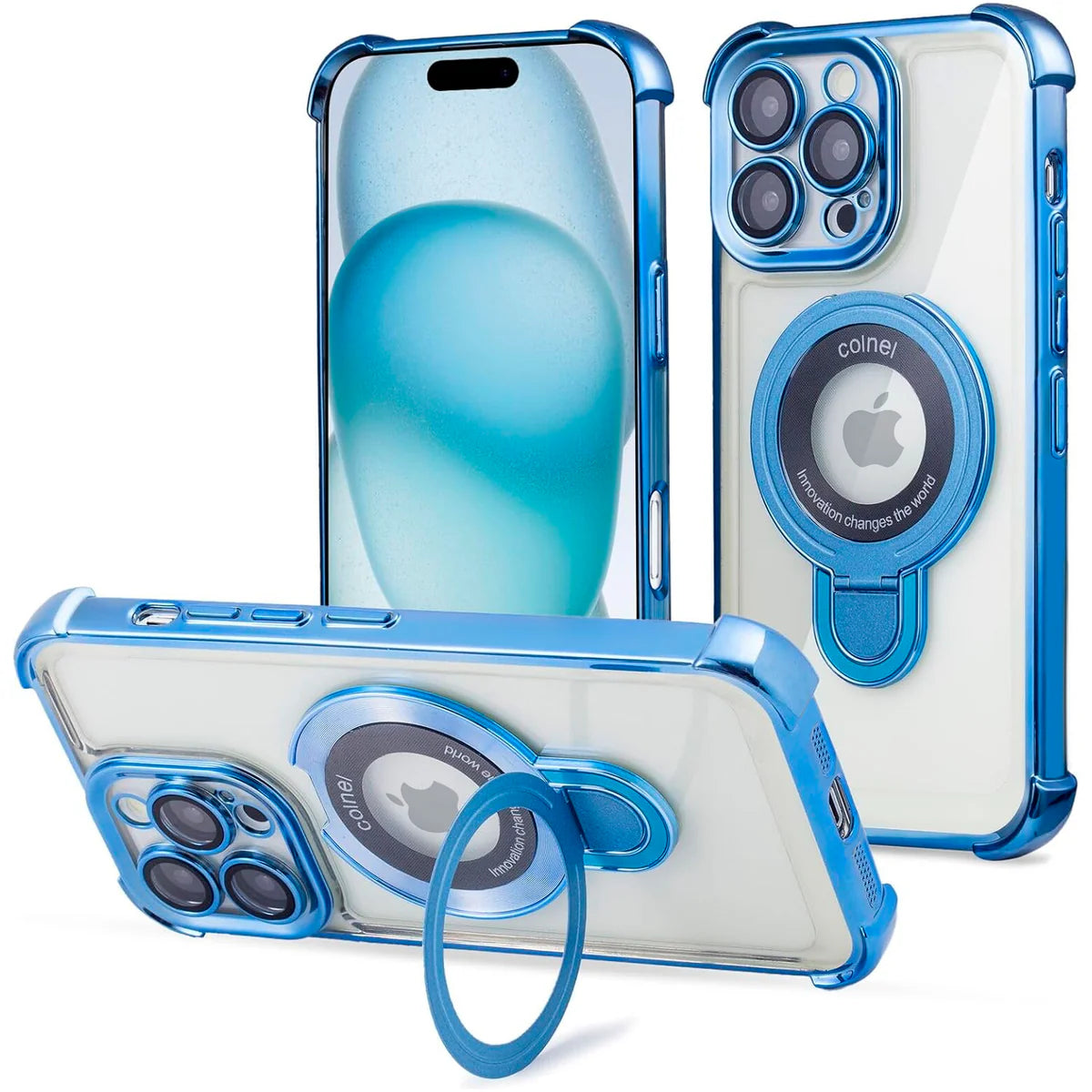 Entronix [Magnetic] Case Compatible with iPhone 16 Pro - [Clear Back] Luxury Glossy Gripstand