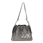 Metallic Caviar Quilted Small Chanel 25 Handbag Anthracite