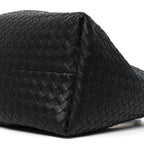 Calfskin Intrecciato Large Pinacoteca Reversible Tote Black