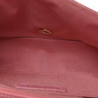 Metallic Calfskin Chevron Quilted Small Statement Flap Pink
