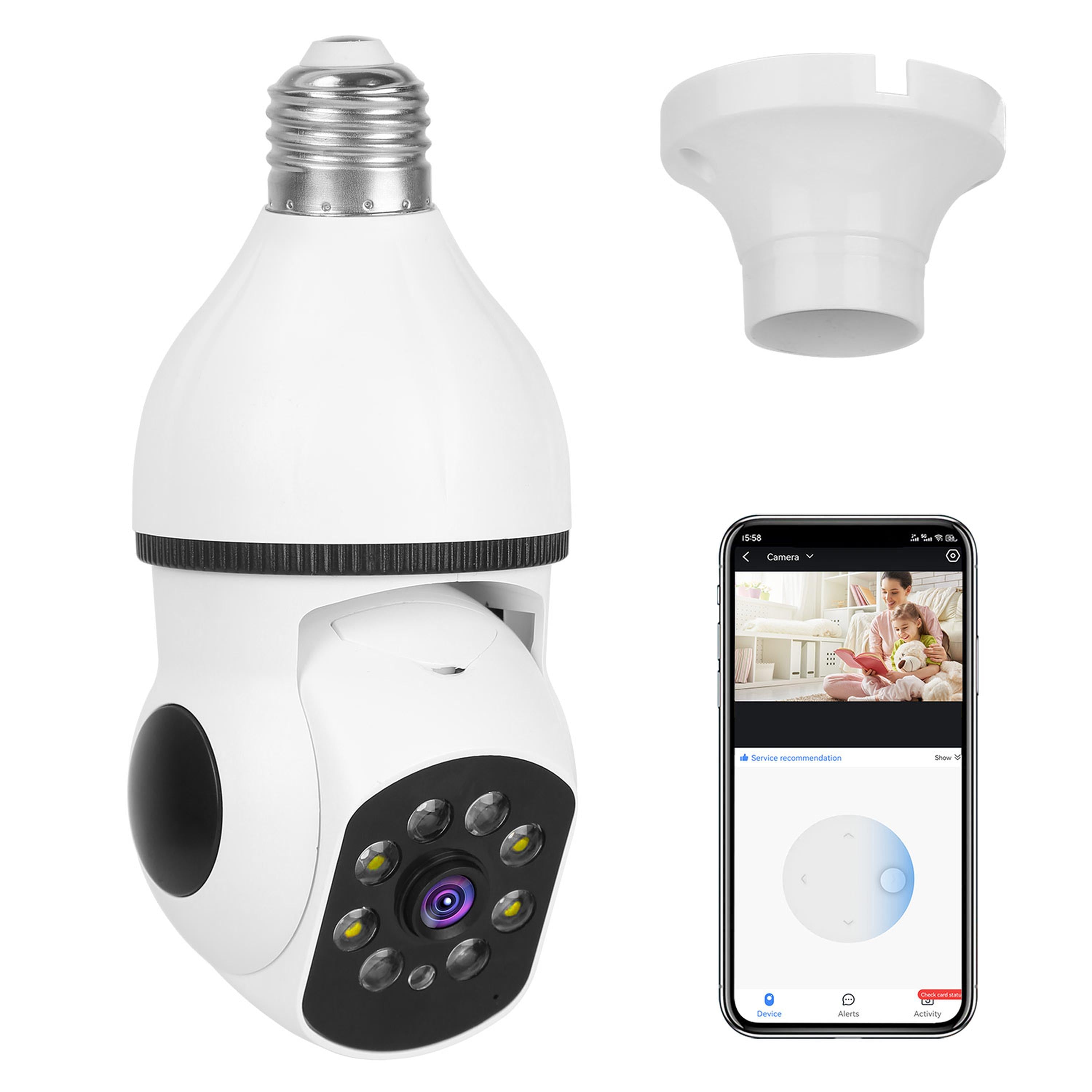 E27 WiFi Bulb Camera 1080P FHD with Full Color Night Vision