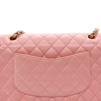 Caviar Quilted Medium Double Flap Pink
