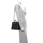 Nappa Intrecciato Small Andiamo With Chain Shoulder Bag Black