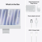 Apple iMac 24" All-in-One M4 Chip 8-Core 16GB RAM 256GB SSD Silber MWUC3LL/A