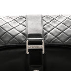 Lambskin Quilted Grip Clutch Black