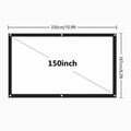 Portable Foldable Projector Screen 16:9 HD Outdoor Home Cinema Theater 3D Movie - 150 in