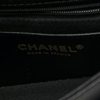 Shiny Lambskin Quilted Half Mini Flap Black Beige