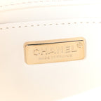 Tweed Embroidered Feathers Pearl Crystal Clutch White
