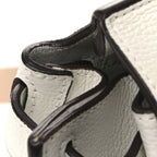 Grained Calfskin Medium Milla Convertible Backpack White Flake