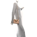 Calfskin Quilted Pearl Jewel Chain Flap Beige