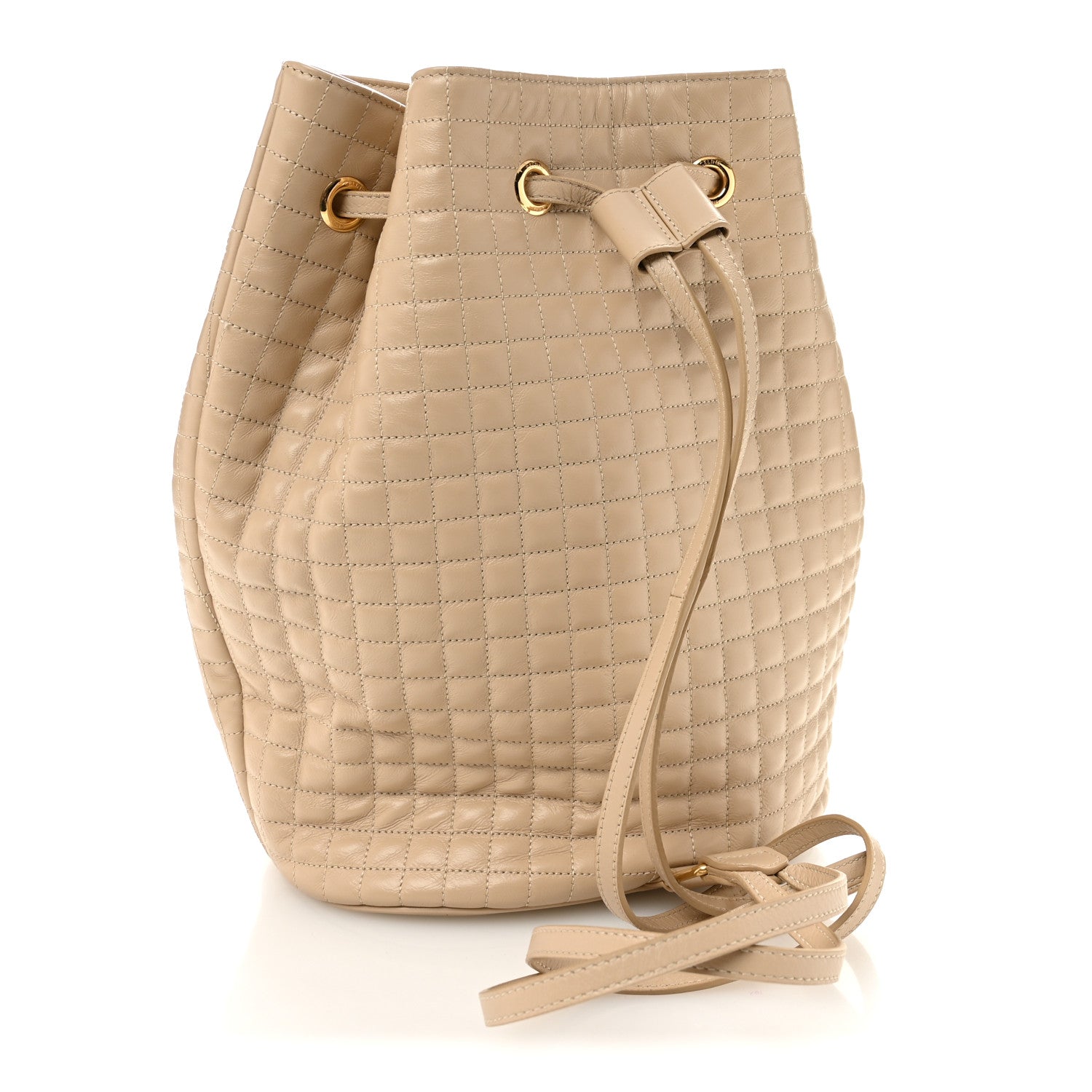 Calfskin Quilted Small C Backpack Nude