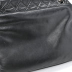Lambskin Quilted Chain Mail Shoulder Bag Black