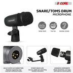 Drum Microphone Kit 7Pc All Metal Drummer Mics Tom/Snare & Cymbals Wired Instrument Drums Set
