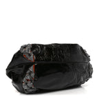 Crinkled Lambskin Embroidered Spy Black Multicolor