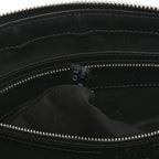 GG Supreme Monogram Azalea Calfskin Retro Interlocking G Wristlet Messenger Bag Black