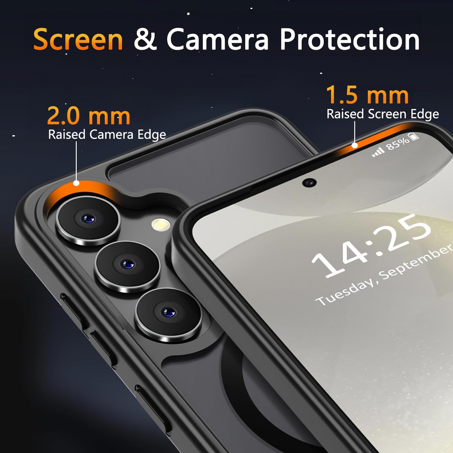 Entronix Bundle Compatible with Galaxy S25 Plus - [Magnetic] Translucent Matte Case & 1 Clear Screen Protector