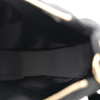 Velvet Effect Nylon Shiny Crumpled Calfskin Coco Neige Quilted Clutch With Chain Black